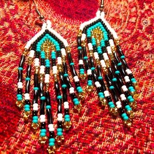 Native American Beaded Earrings Bohemian